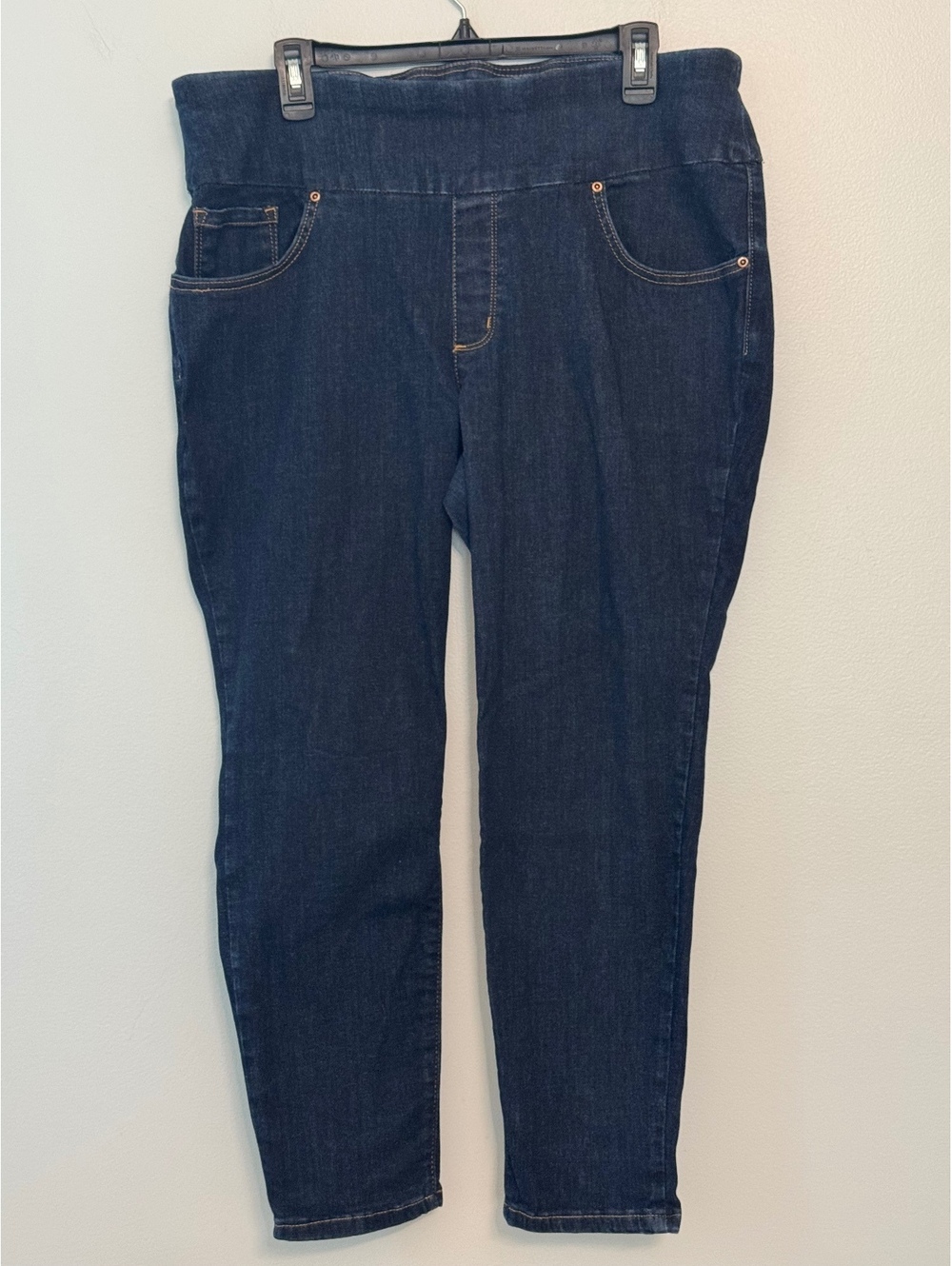 Lee Plus Slim Fit Skinny Leg Mid Rise Sculpting Jeans 18W Petite Dark Blue Denim